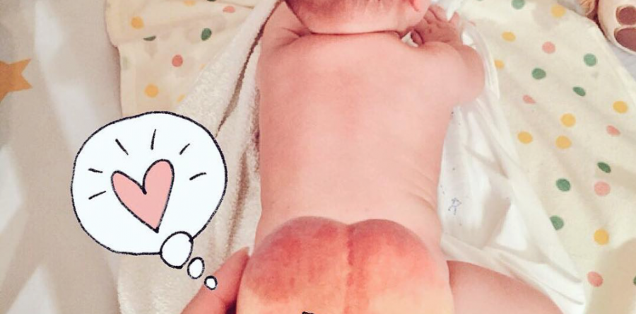 Trending: peach covered baby bums!